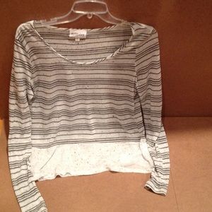 Long Sleeved Black'White Striped Top